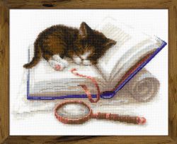 1725 Набор для вышивания Риолис "Котенок на книжке"
