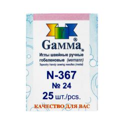N-367 Иглы ОСТРЫЕ гобеленовые Гамма в конверте № 24, 25 шт