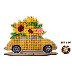 WS-044 Набор для вышивания бисером WoodStitch "Летняя машинка", 17х12